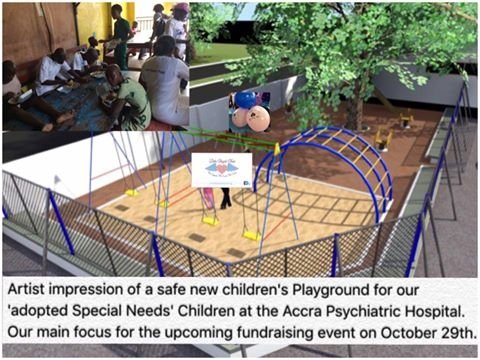 An artist impression of a safe new playground. It is an important part of a child's wellbeing and aids the healing process.
